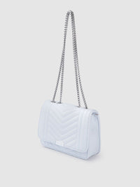Lino Perros Women Blue Solid Quilted Structured Shoulder Bag