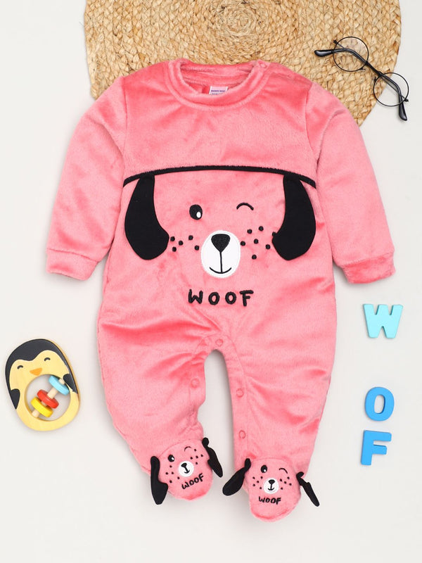 Moms Love Infant Boys Embroidered Pure Cotton Sleepsuit