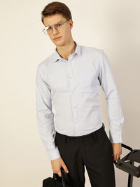 Thomas Scott Men Smart Spread Collar Micro Checked Cotton Formal Shirt