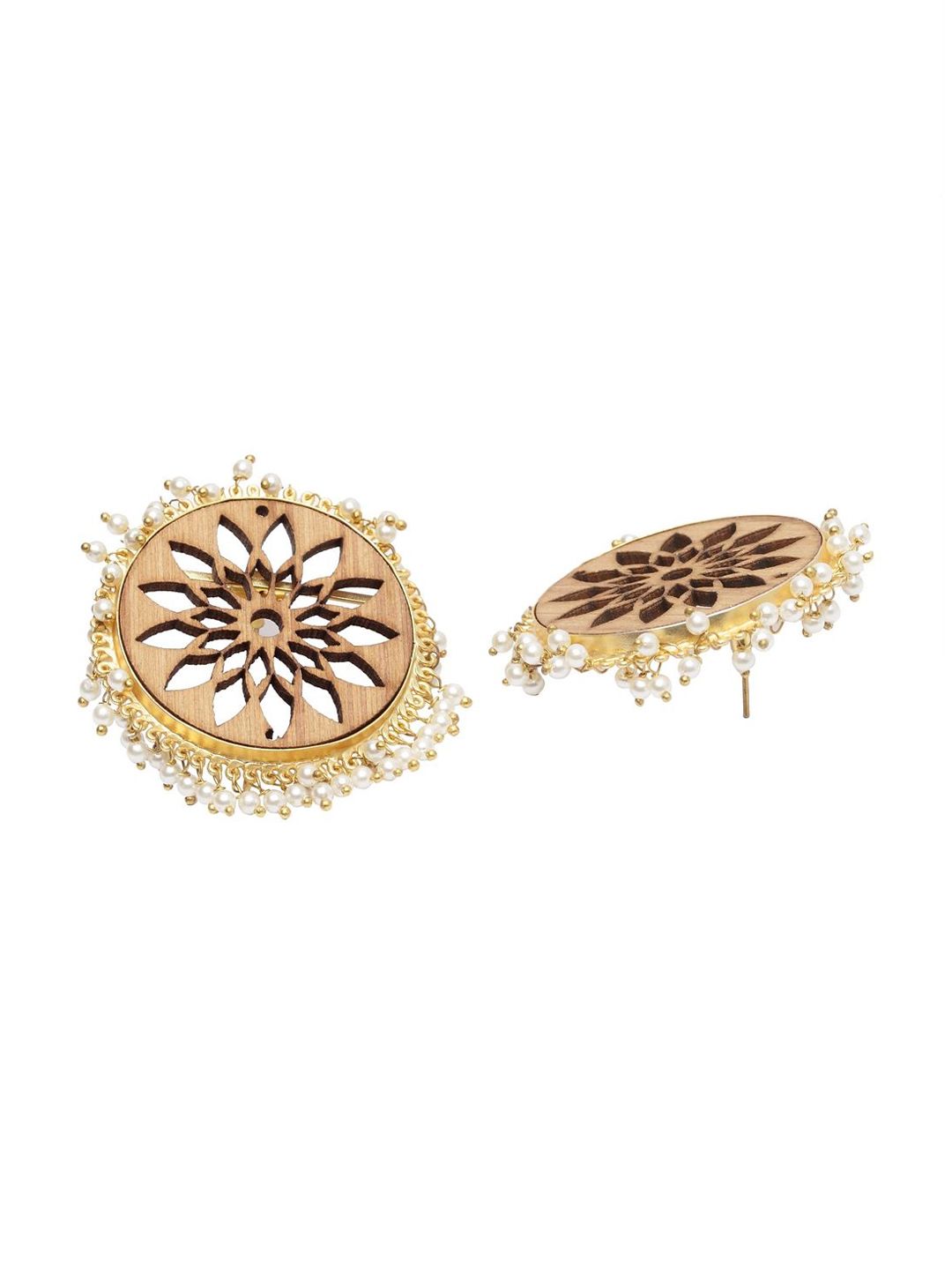 DressBerry Gold-Plated Contemporary Beaded Drop Earrings