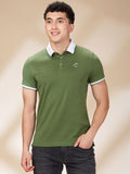 Being Human Men Solid Polo Collar Cotton Slim Fit T-shirt