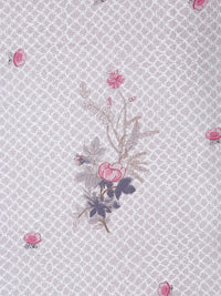 Myntra Elegant Homes Purple & Pink Floral Pure Cotton Set Cadar King 400 TC-2.5mX2.25m