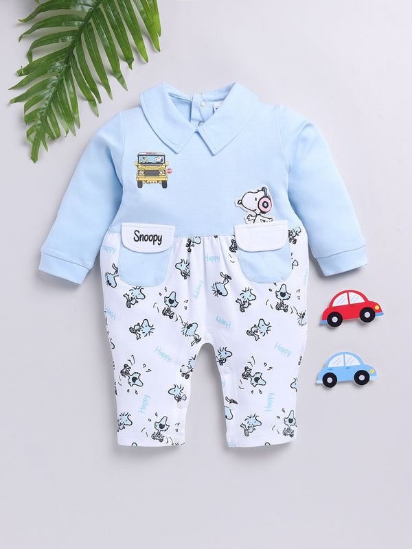 Moms Love Infant Boys Snoopy Print Pure Cotton Party Romper