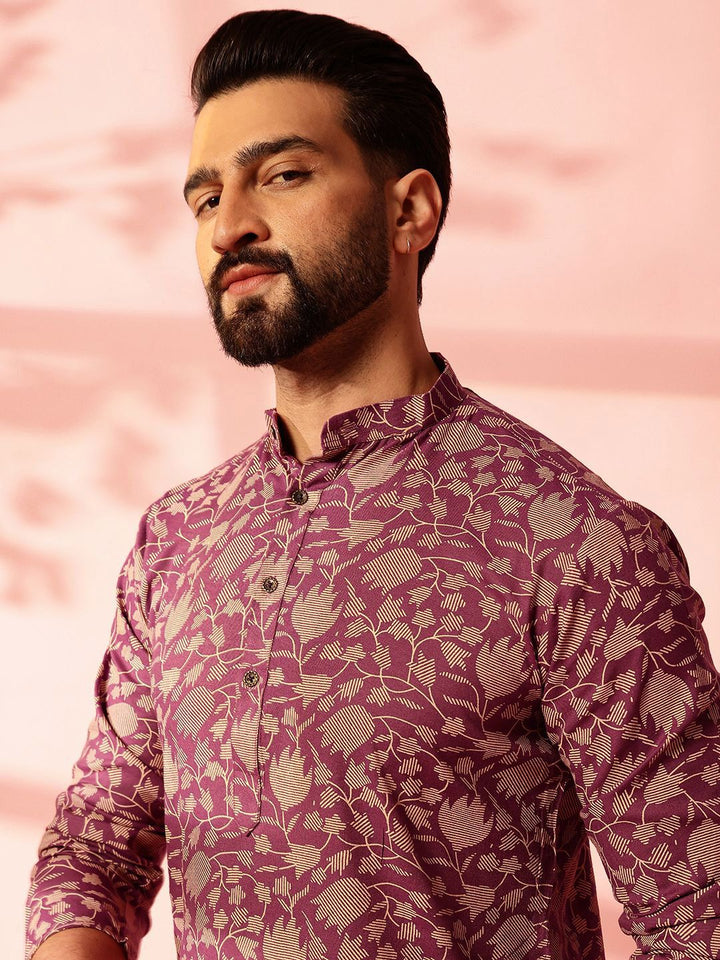 Anouk Men Floral Printed Regular Kurta with Pyjamas