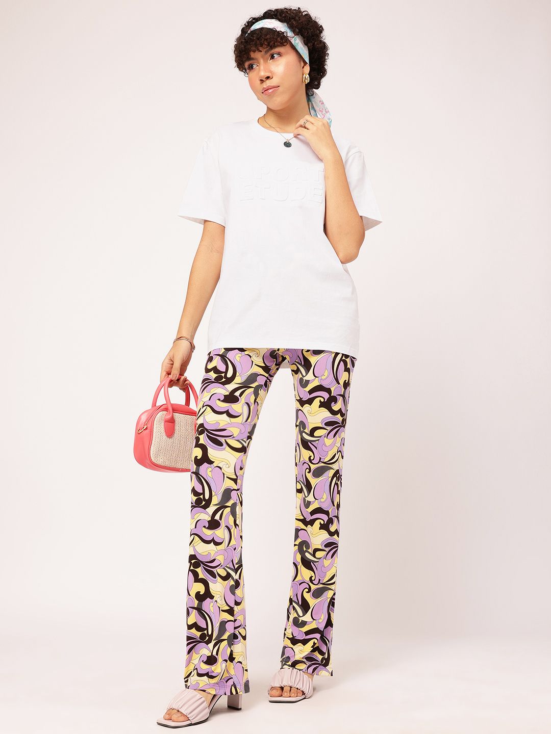 DressBerry Vibe Check Embossed Relaxed Fit T-shirt