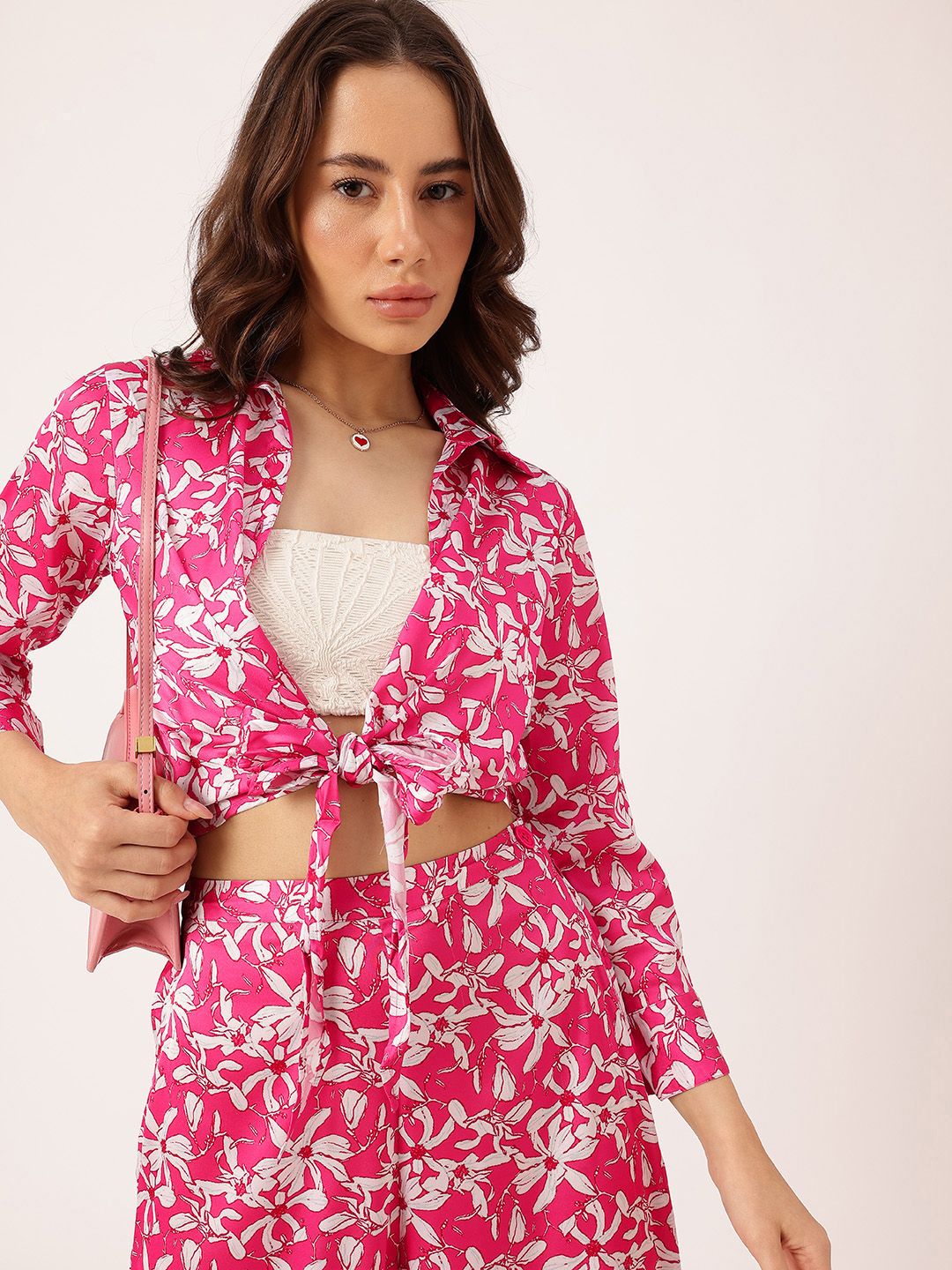 DressBerry Floral Garden Party Tie-Up Hem Shirt