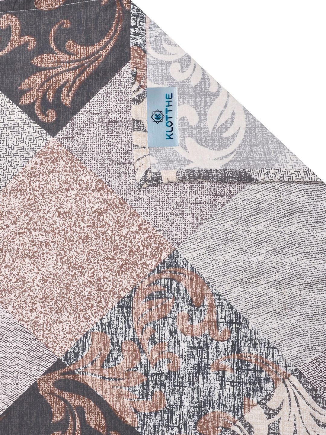 KLOTTHE Grey Geometric Printed 300 TC Single Bedsheets