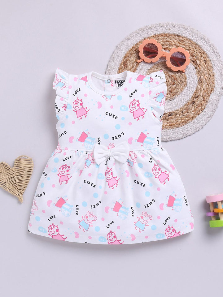 Happy Faces Infant Girls Peppa Pig Printed Pure Cotton A-Line Dress