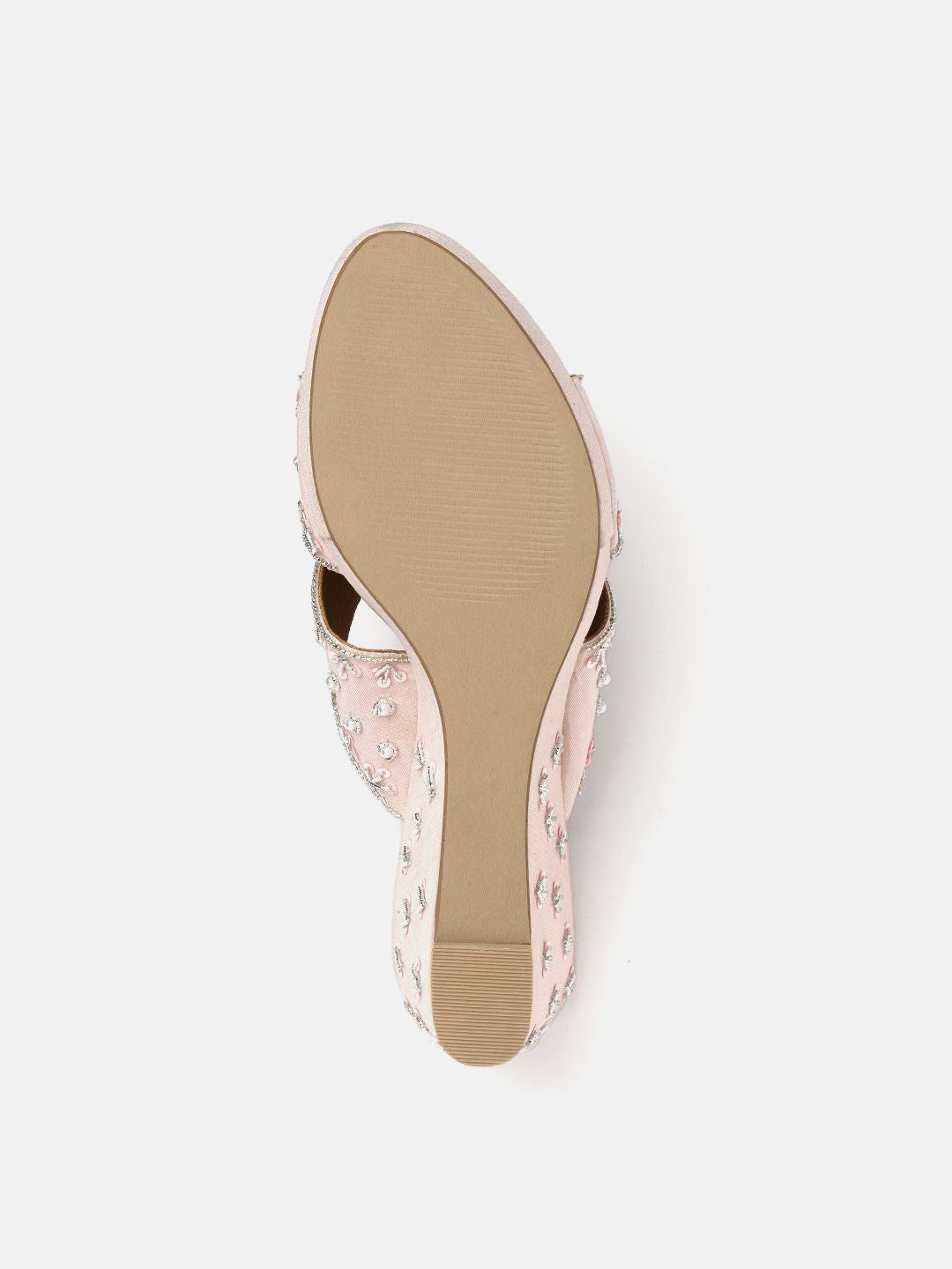 House of Pataudi Embellished Ethnic Wedge Heel Sandals