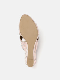 House of Pataudi Embellished Ethnic Wedge Heel Sandals