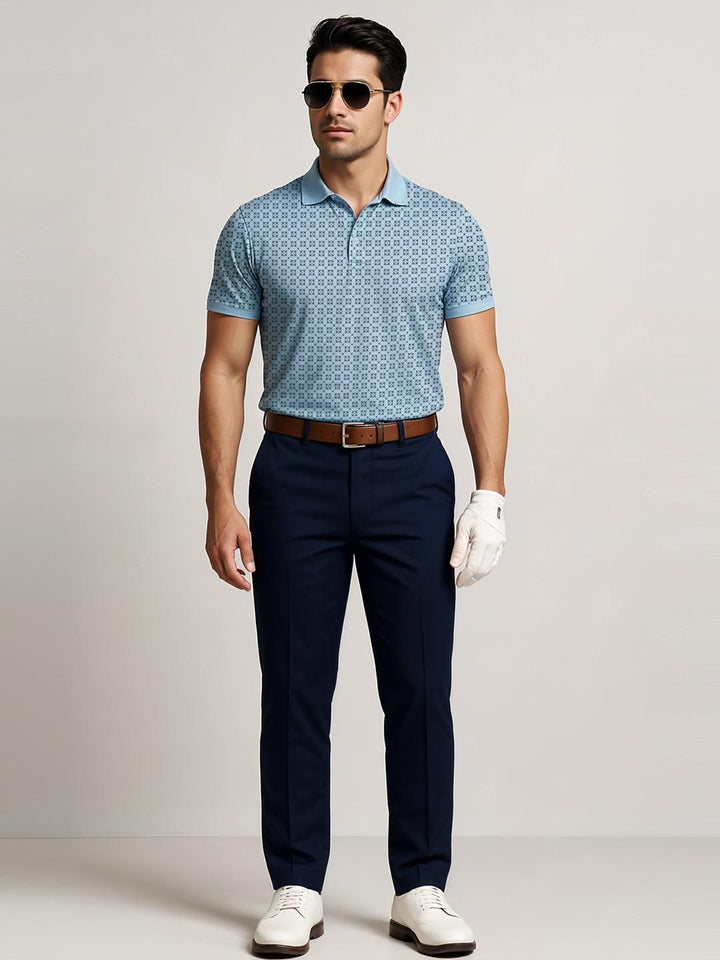 ADRO Men Blue Cotton Tshirts