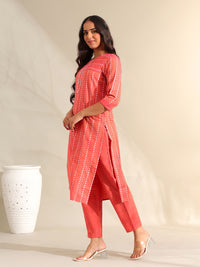 Motif Etnik Wanita Mamicha Bercetak Cermin Biasa Bekerja Kurta Kapas Tulen dengan Seluar