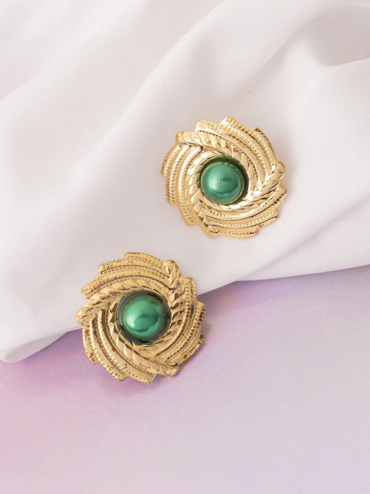VOGUE PANASH Stainless Steel 18K Gold-Plated Circular Shape Studs