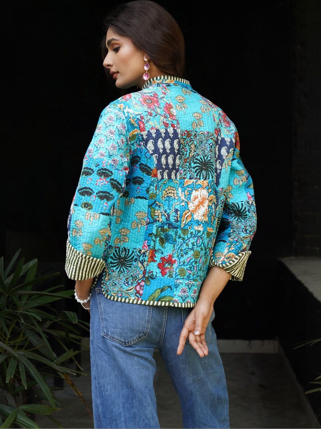 Jaket Quilted Bunga Wanita House of Chikankari