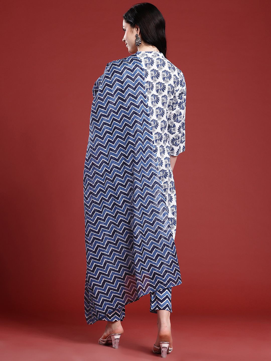 Anouk Ethnic Motifs Printed Regular Kurta with Trousers & With Dupatta