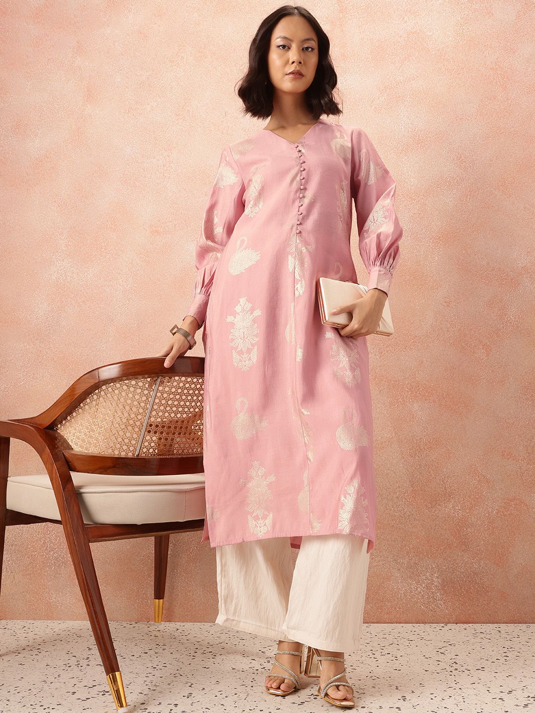 all about you Ethnic Motifs Print Straight Kurta