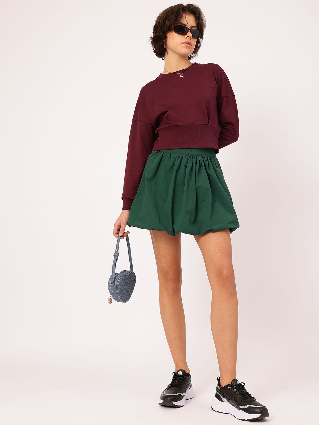 DressBerry Dreamy Drape Gathered Balloon Mini Skirt