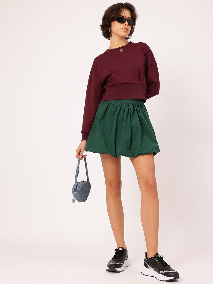 DressBerry Dreamy Drape Gathered Balloon Mini Skirt