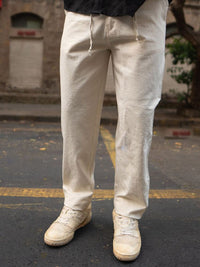 Powerlook Men Cream Capton Mid Rise Seluar Pantas