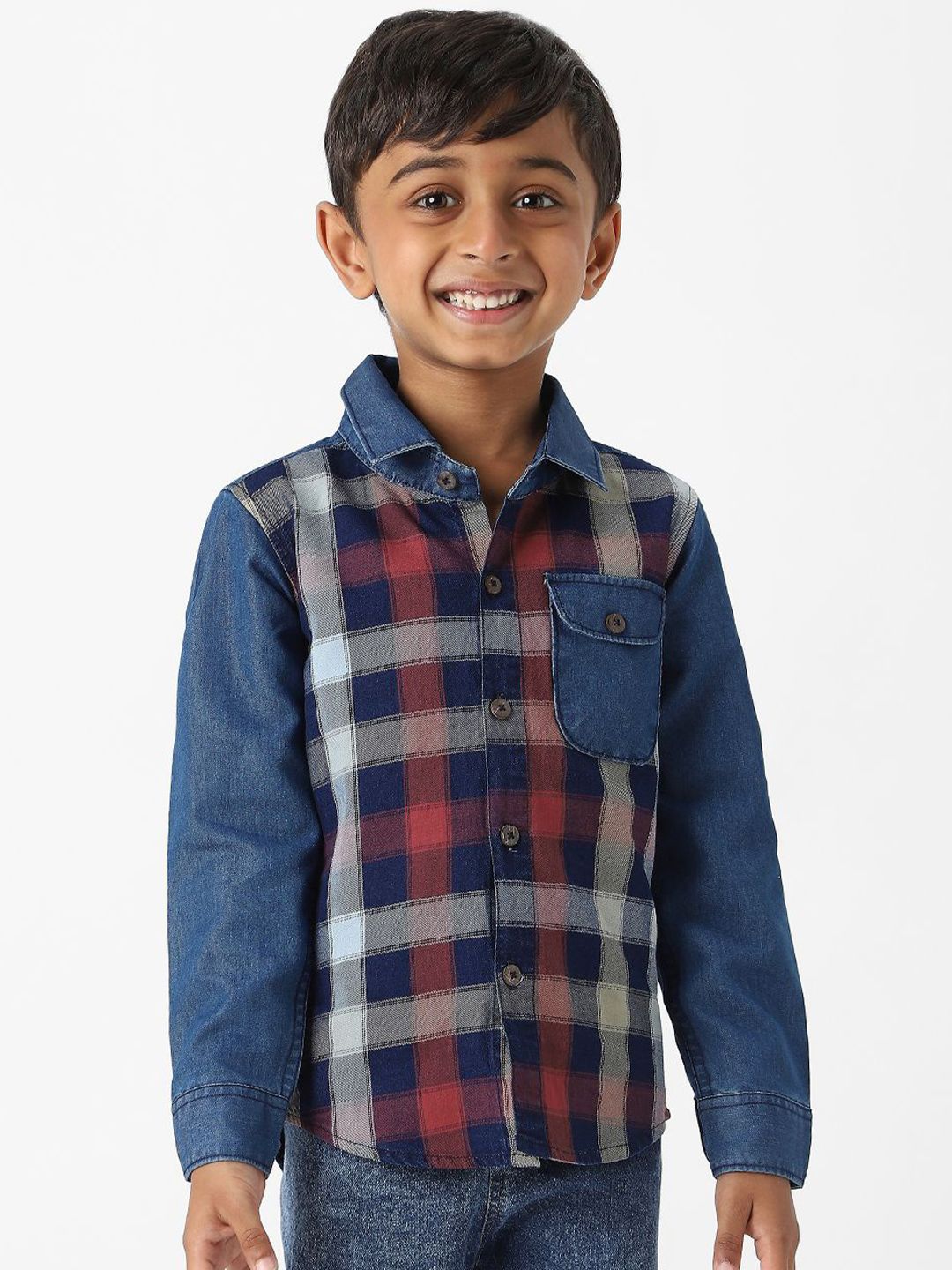 Nauti Nati Boys Standard Tartan Checks Opaque Checked Casual Shirt