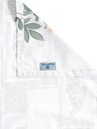 KLOTTHE White Floral Printed 400TC Kapas Tulen Cadar Super King Dengan 2 Sarung Bantal