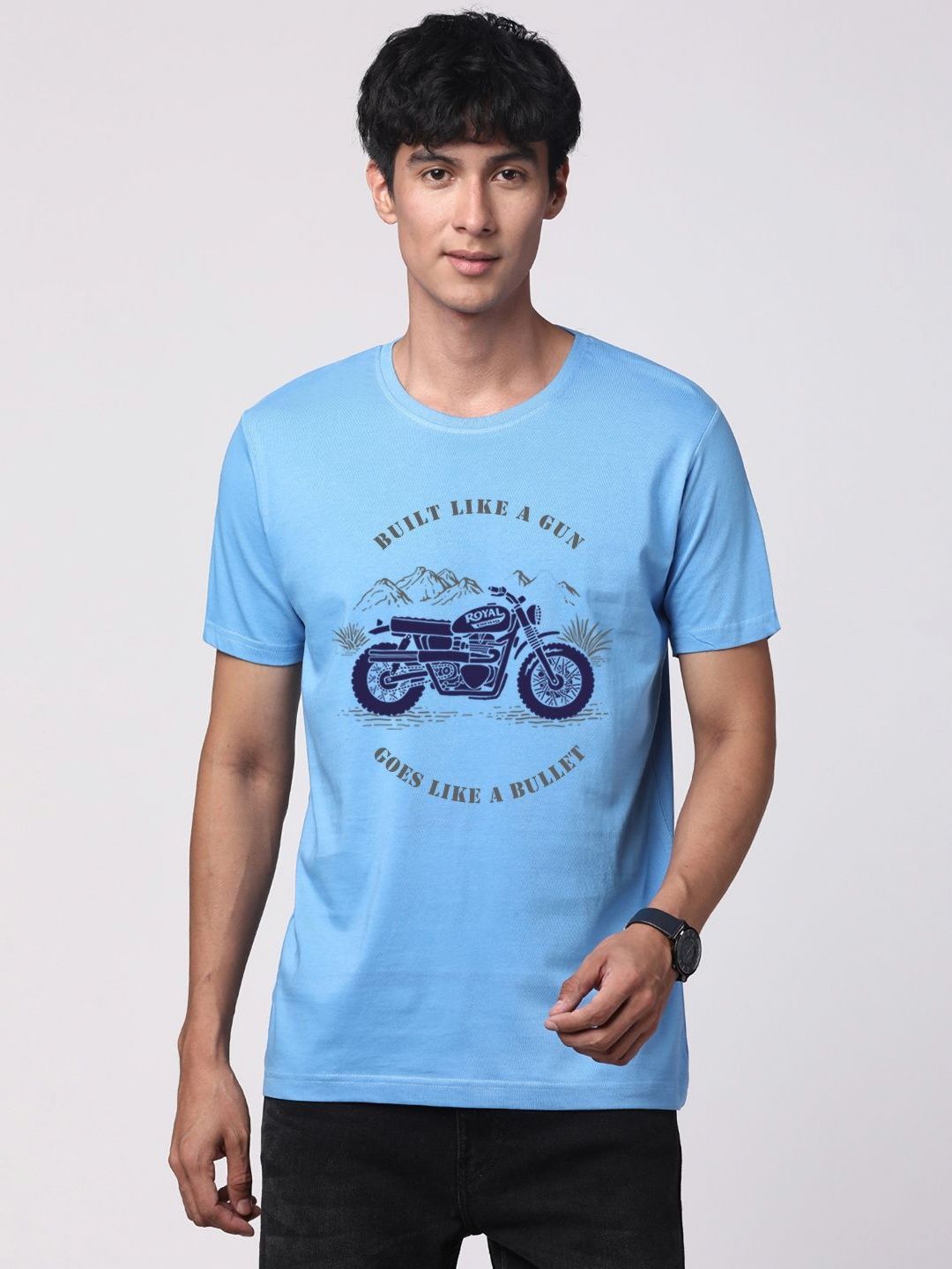 ADRO Men Graphic Printed Round Neck Cotton T-shirt
