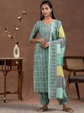 Libas Paisley Printed Thread Work Straight Kurta with Salwar & Dupatta