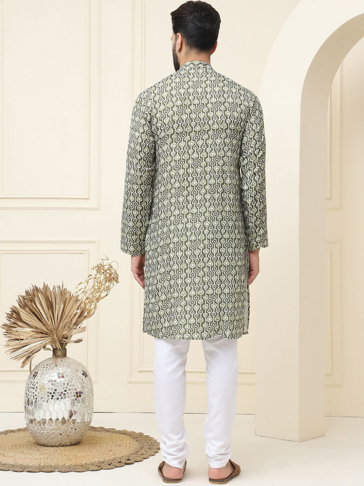 SOJANYA Geometric Printed Regular Pure Cotton Kurta With Pyjama