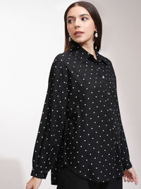 Tokyo Talkies Women Printed Drop Shoulder Button Down Shirt