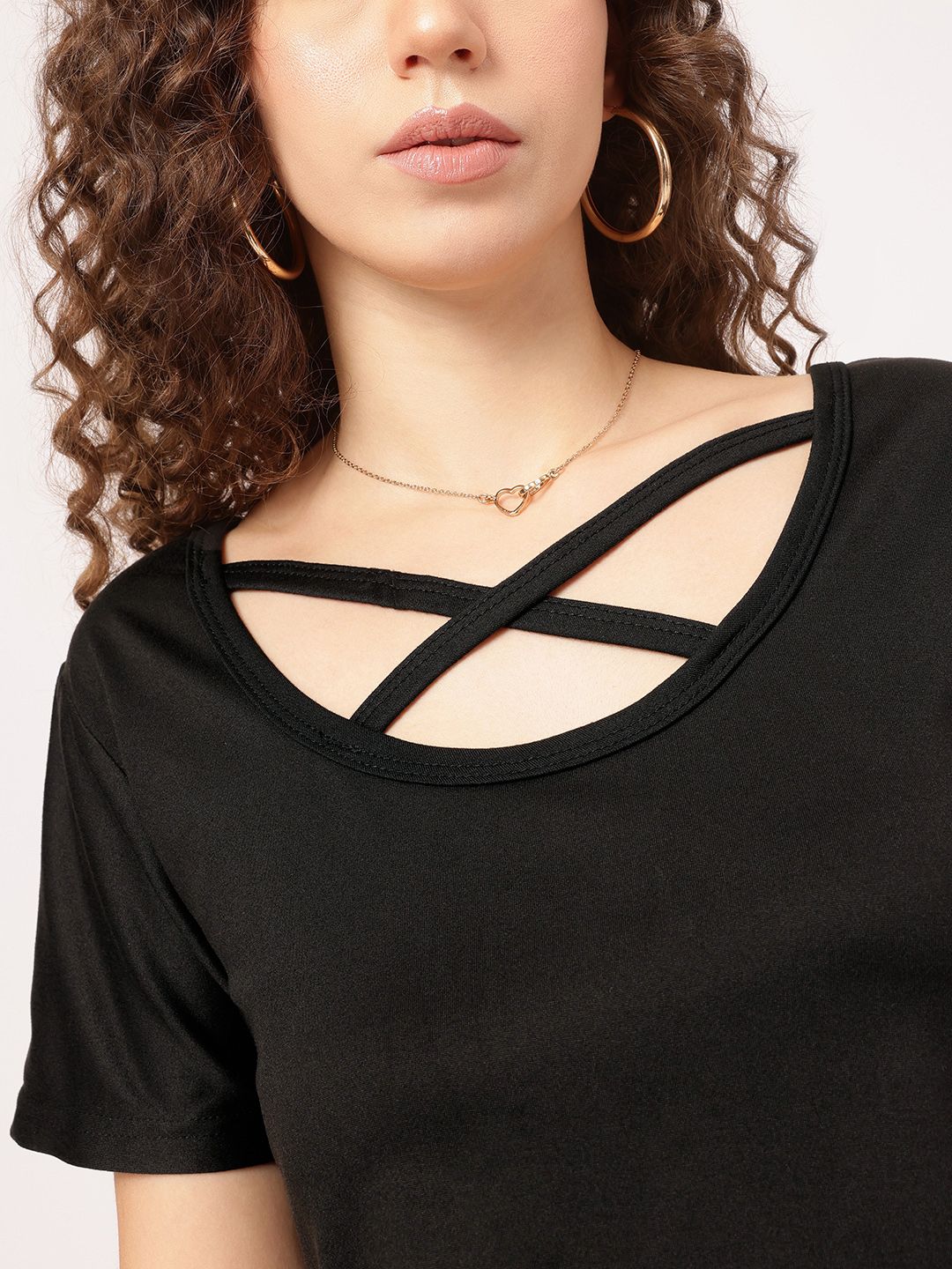 DressBerry City Chic Criss-Cross Cut-Out Crop Top