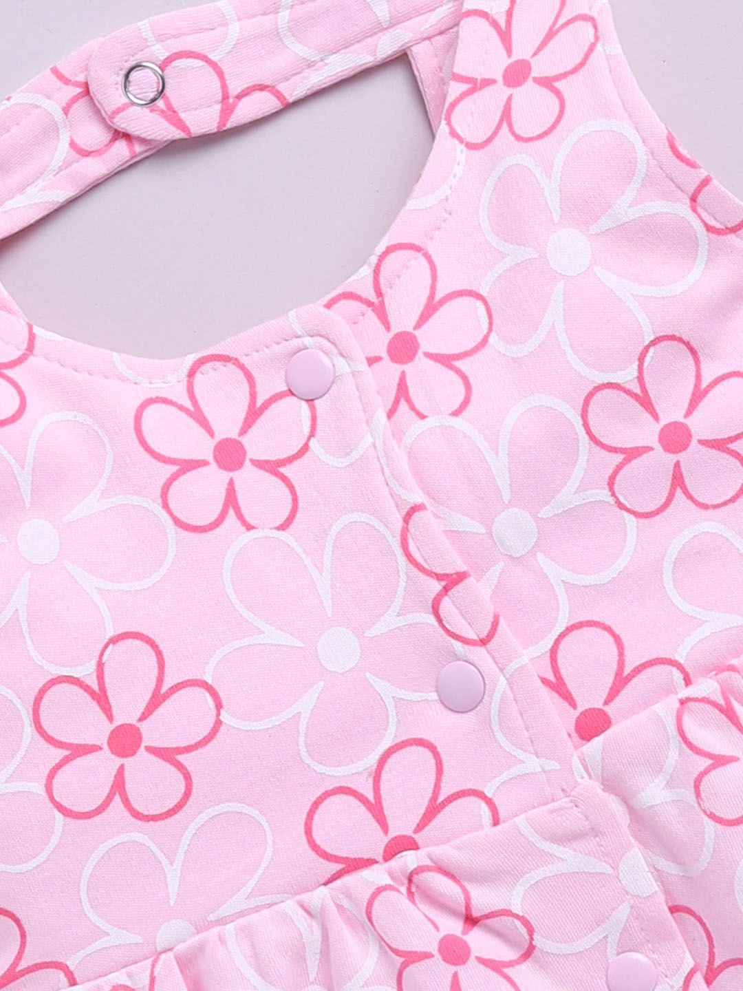 Moms Love Infant Girls Floral Print Pure Cotton Fit & Flare Dress