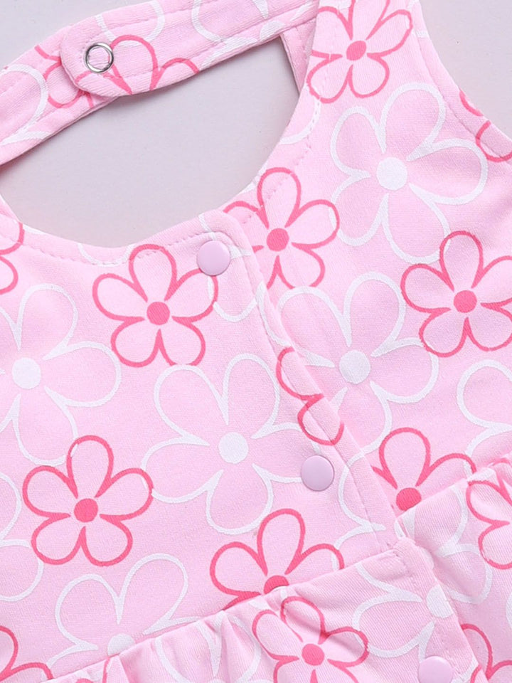 Moms Love Infant Girls Floral Print Pure Cotton Fit & Flare Dress