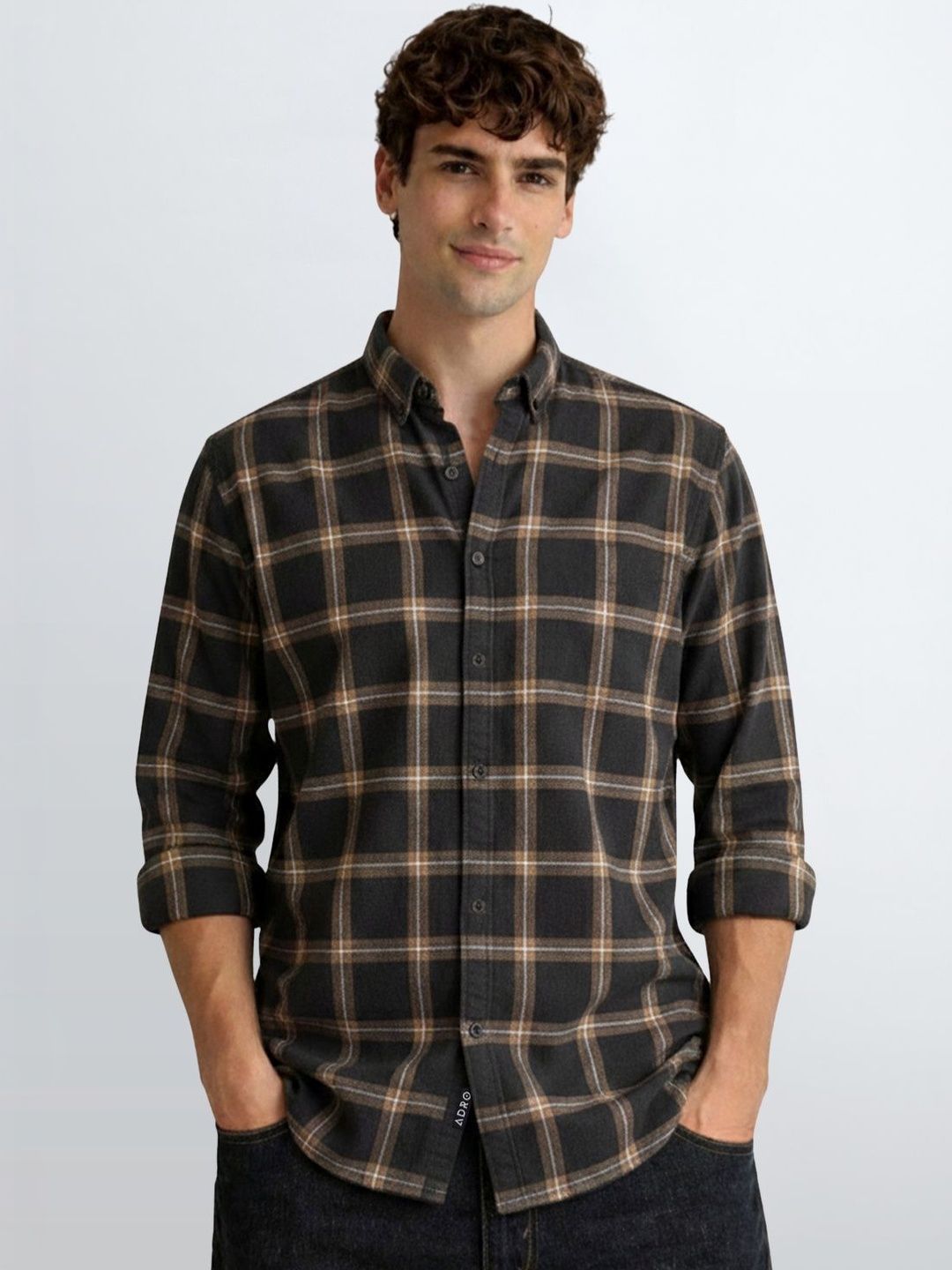 ADRO Men Standard Tartan Checks Checked Casual Shirt