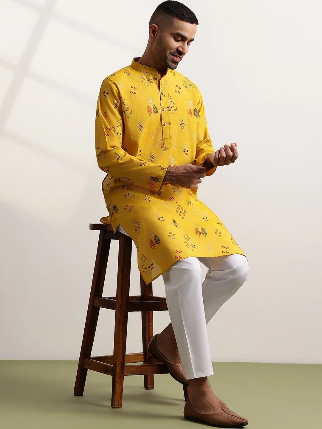 Anouk Men Printed Regular Kurta with Trousers