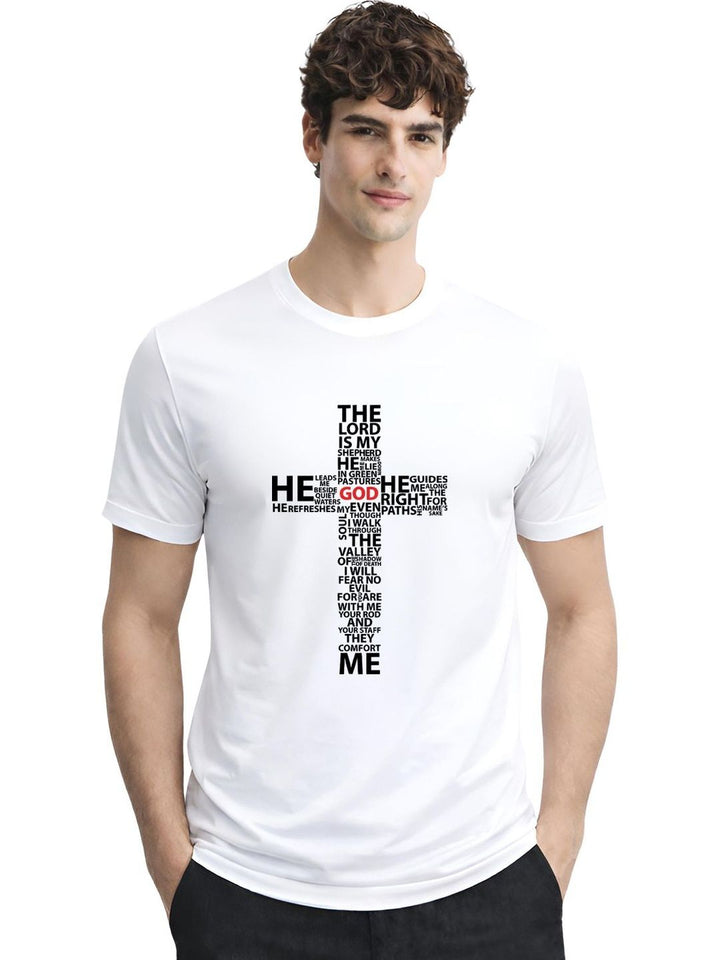 ADRO Typography Printed Round Neck Short Sleeves Regular Fit Pure Cotton T-shirt
