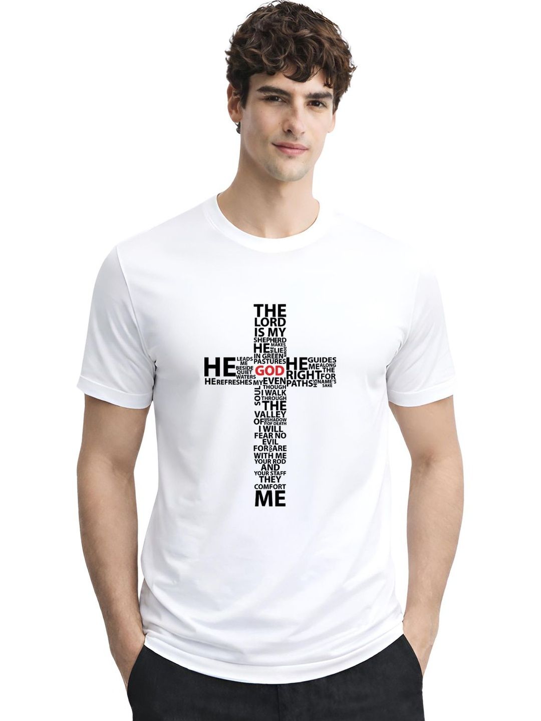 ADRO Typography Printed Round Neck Short Sleeves Regular Fit Pure Cotton T-shirt