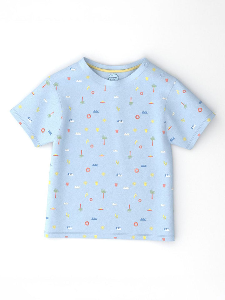 Nauti Nati Infants' Cotton Pack of 2 Ocean Print T-shirt