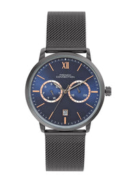 Sambungan Perancis Lelaki Dial & Gelang Gelang Keluli Tahan Karat Tali Analog Watch