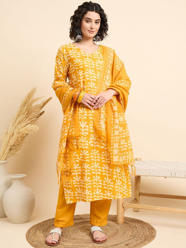 KALINI Women Ethnic Motifs Printed Regular Kurta with Trousers & With Dupatta