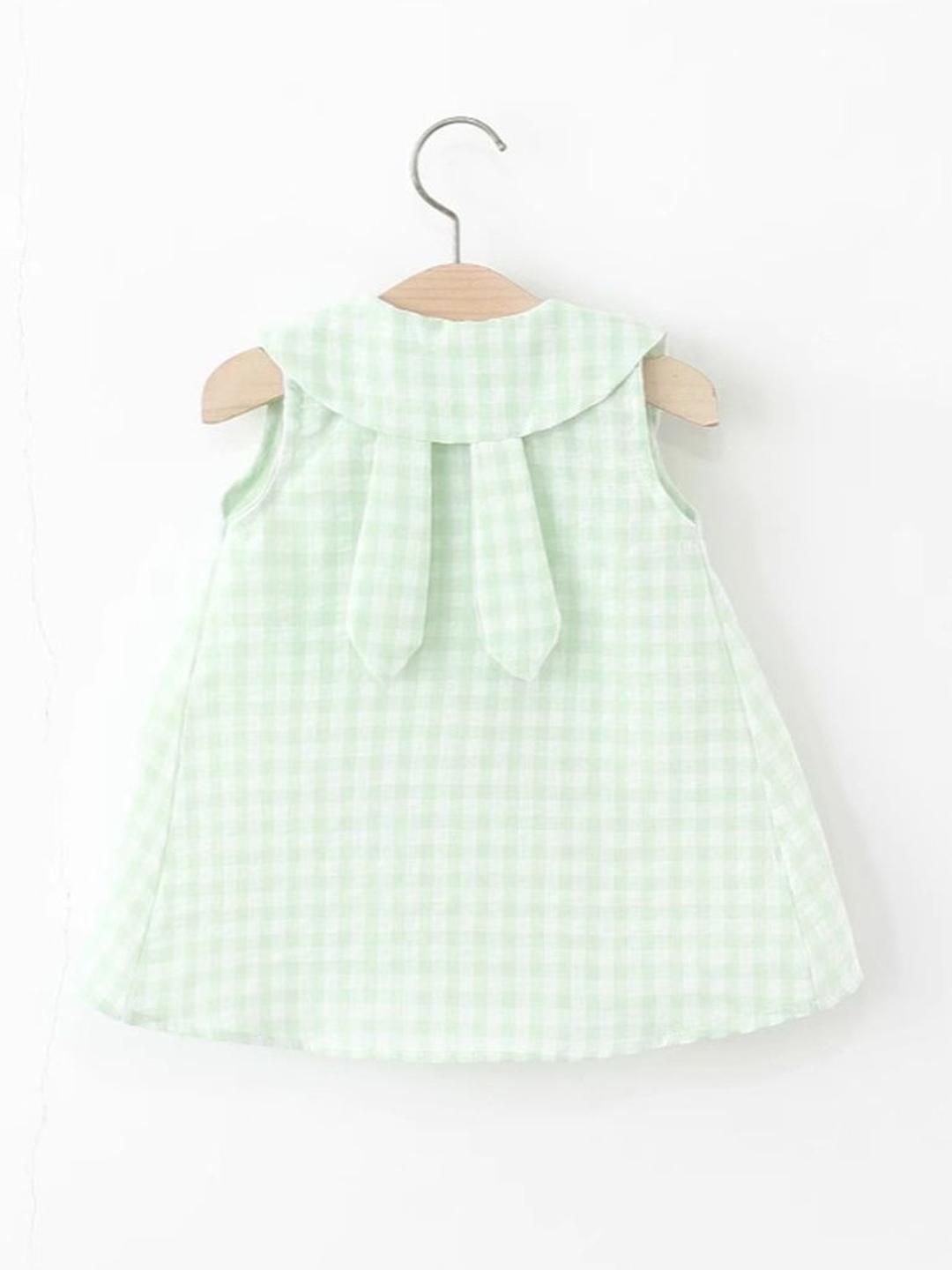 YK Checked Peter Pan Collar A-Line Dress