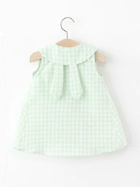 YK Checked Peter Pan Collar A-Line Dress