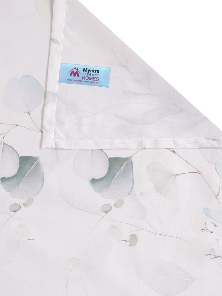 Myntra Elegant Homes White Floral Printed Flat 400 TC King 7D Cadar Dengan 2 Sarung Bantal