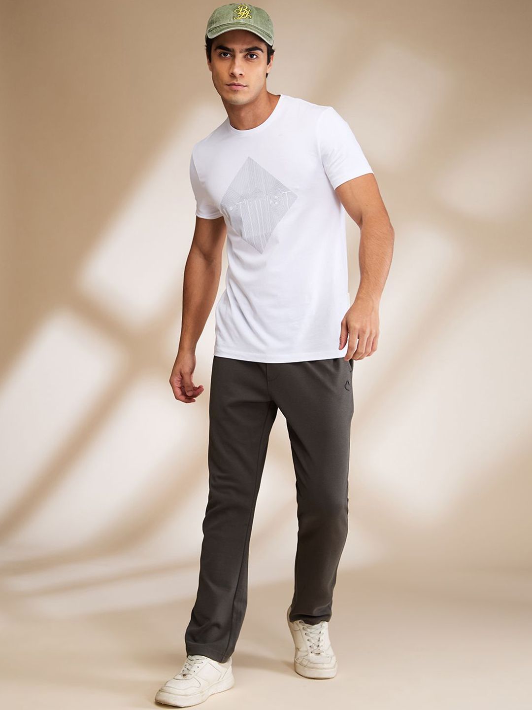 Being Human Solid Men Mid-Rise Track Pants