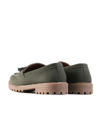MONKSTORY Cosmopolitan Urban Tassel Loafers - Zaitun
