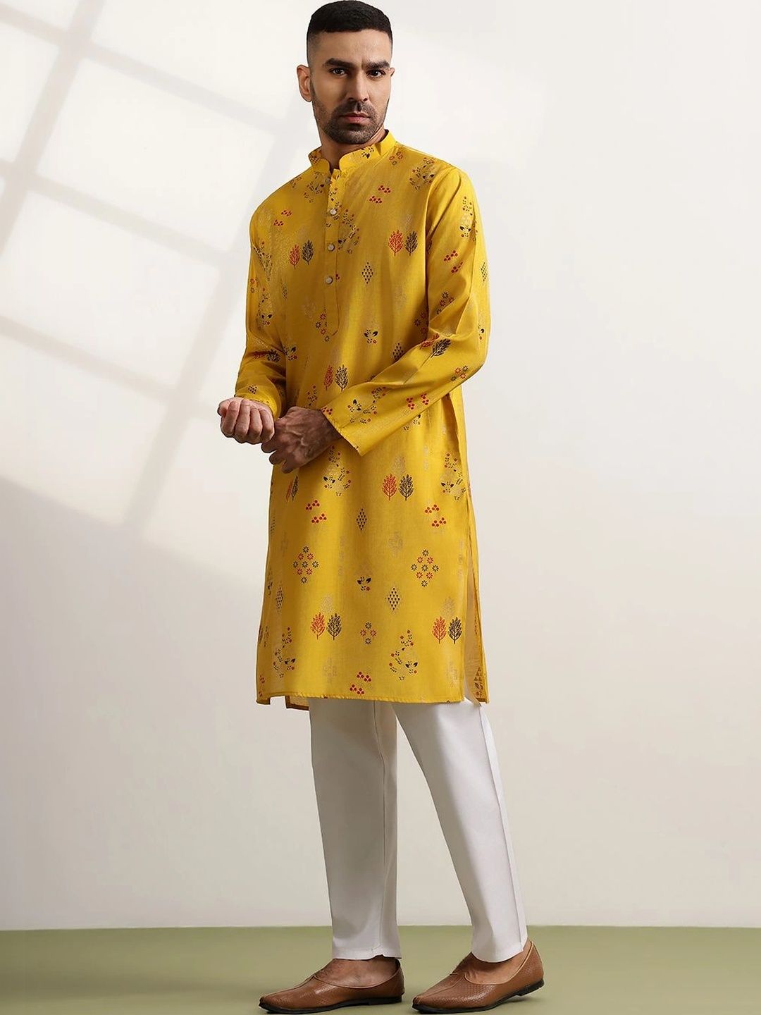 Anouk Men Printed Regular Kurta with Trousers