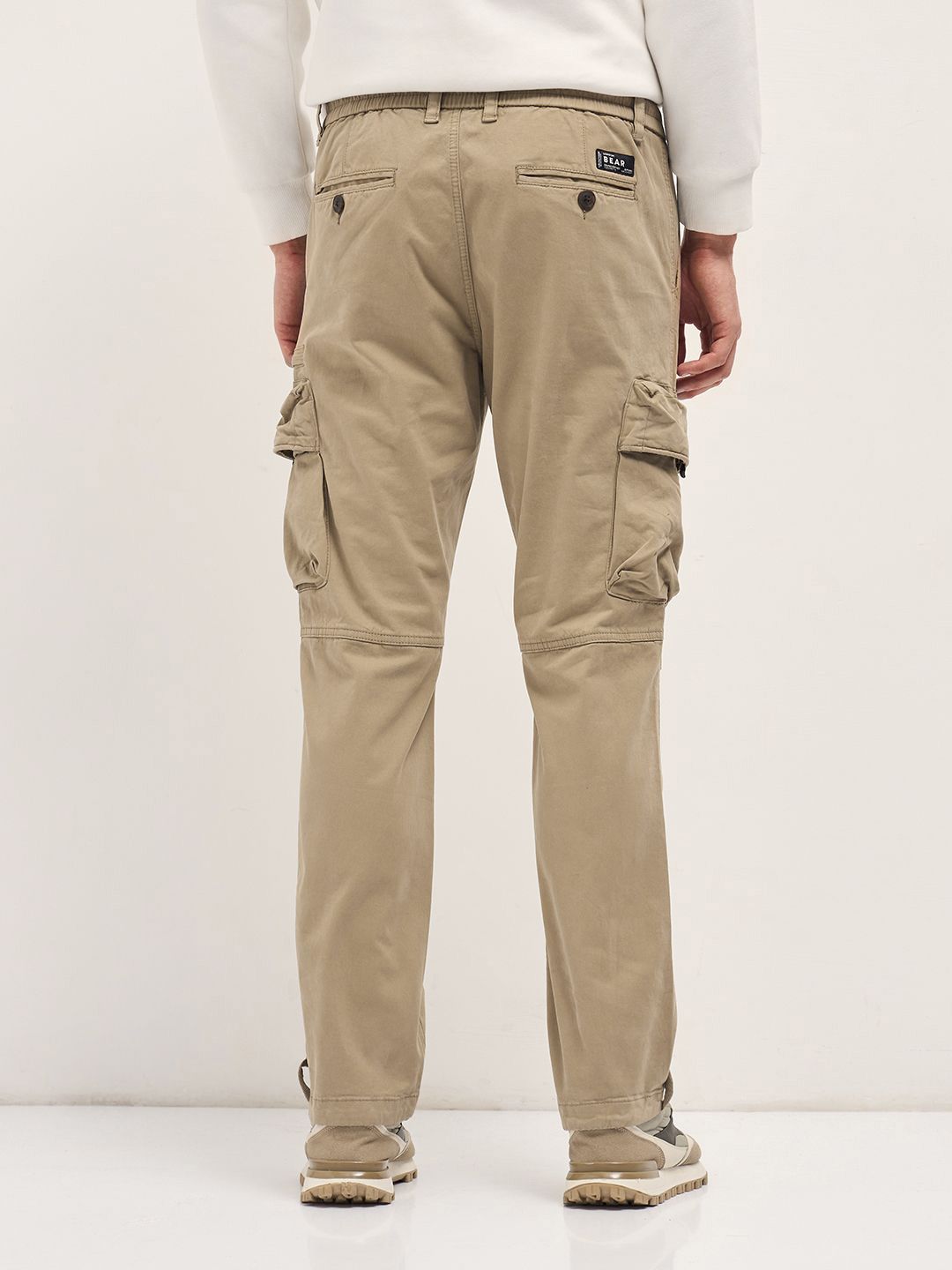 THE BEAR HOUSE Men Cotton Solid Regular Fit Cargo