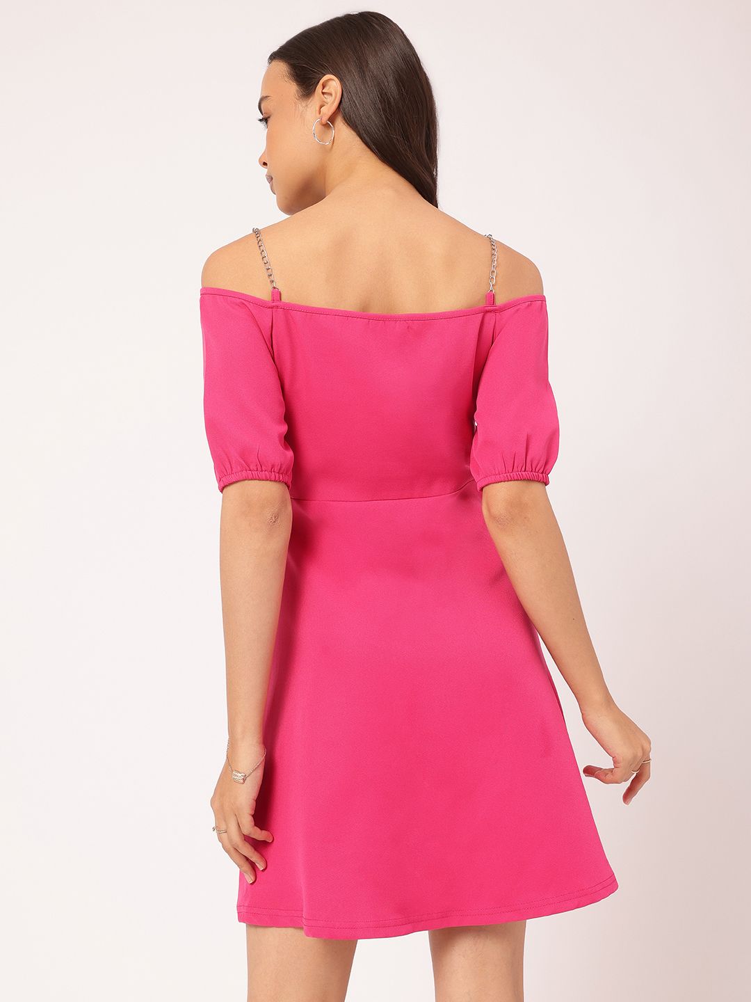 DressBerry Vibrant Vibes Cut Outs and Chain Detail A-Line Dress