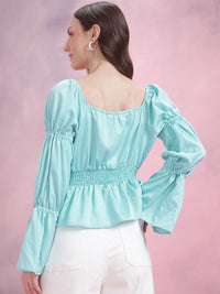 DressBerry Puff Sleeve Peplum Top