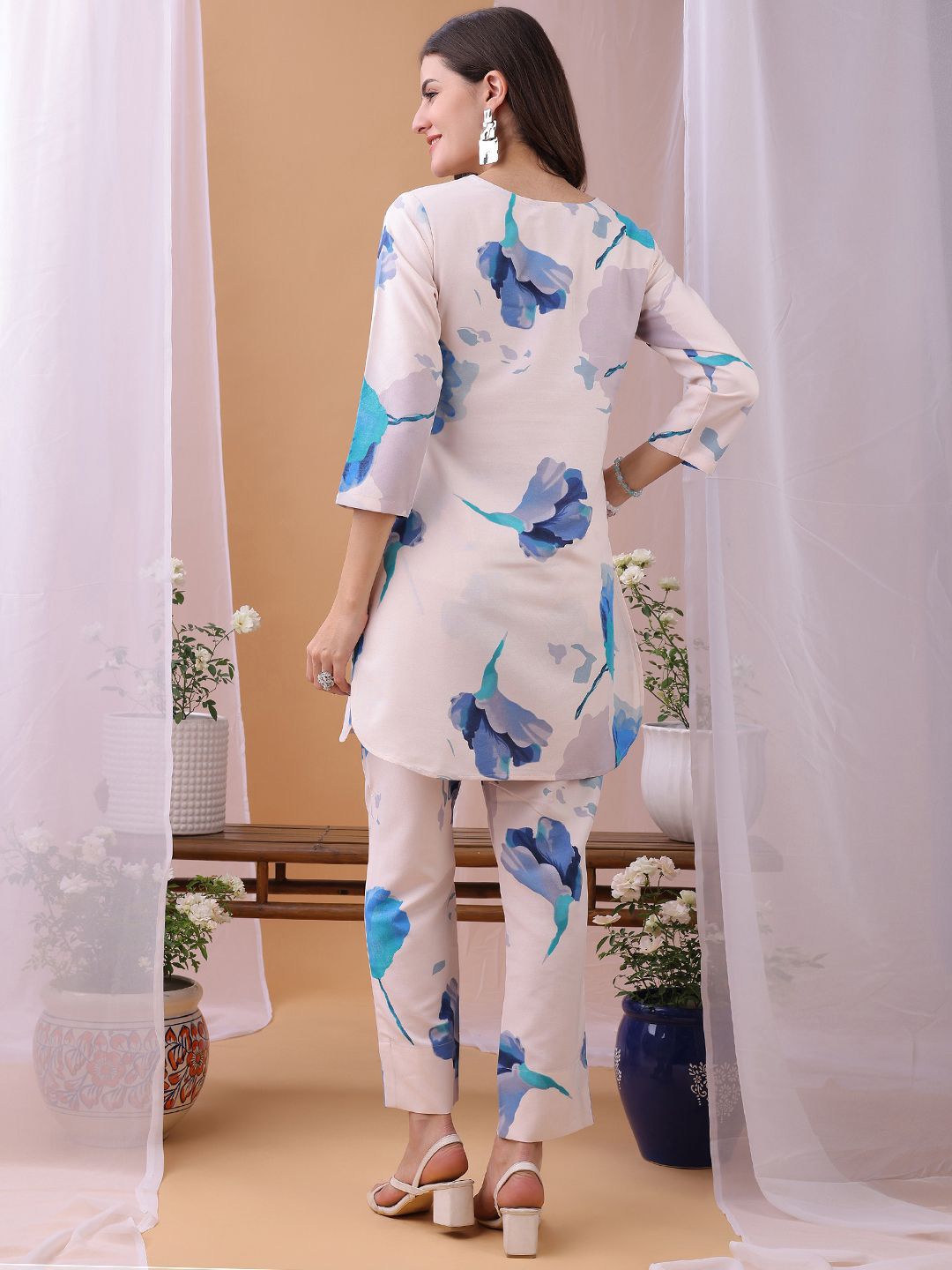 KALINI Printed Top With Trousers Co-Ords