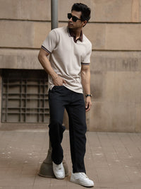Powerlook Men Contrast Polo Collar T-shirt